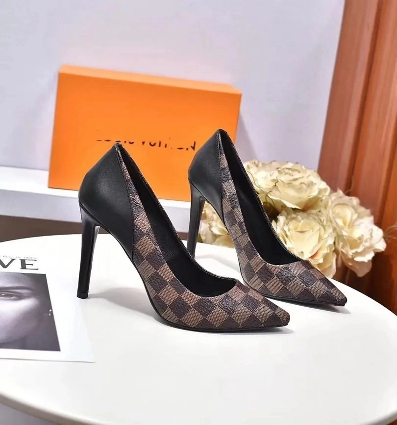 Women High Heel Shoes Luxury Brand Pumps Black Patent Leather Wedding Shoes