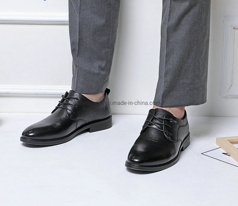 Leather Black Shoes for Men Business Casual Shoes, Formal Shoes, Lace-up Oxford Shoes Esg13982