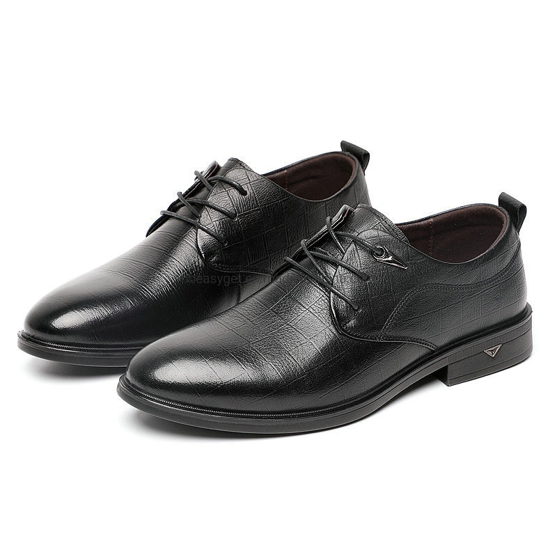 Leather Black Shoes for Men Business Casual Shoes, Formal Shoes, Lace-up Oxford Shoes Esg13982