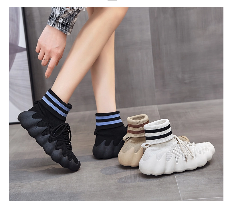 Medium High Top Octopus Socks Sneakers Dancing Women&prime; S Flying Woven Casual Shoes