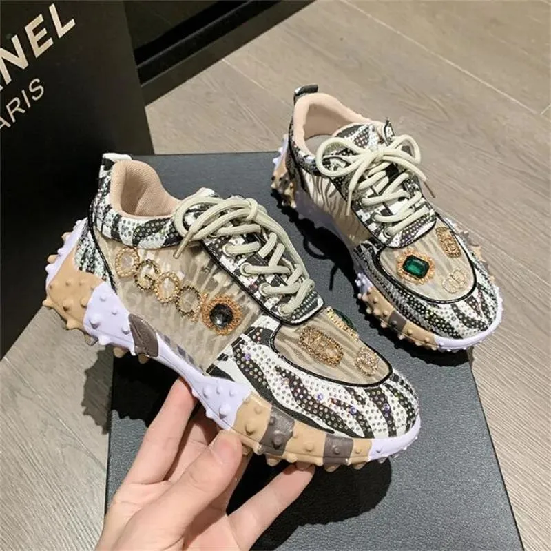 Hotsales 2023 New Style Autumn Woman Walking Shoes Fashion Sneakers Luxury Brand Platform Sports Casual Shoes Chunky Bowling Walking Shoes