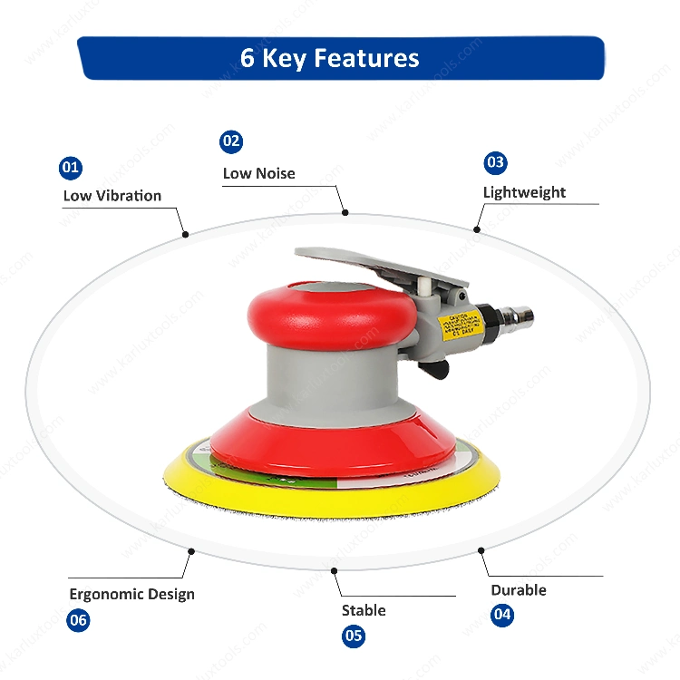 6 Inch Non-Vacuum Pneumatic Tool Air Polisher Air Random Orbital Sander