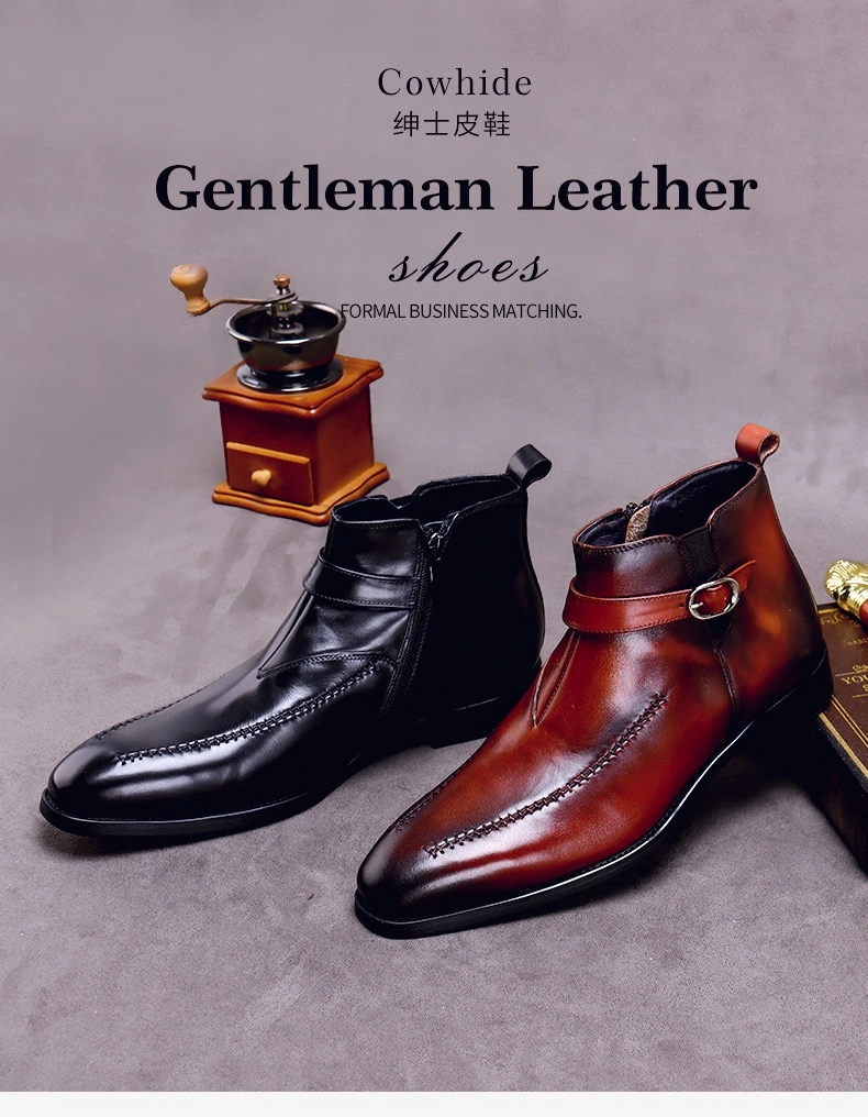 Elegant Classic Style Leather Men&prime;s Dress Shoes