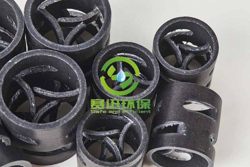 100% PTFE Random Plastic Transfer Efficiency PTFE Graphite Pall Ring Plastic Packing