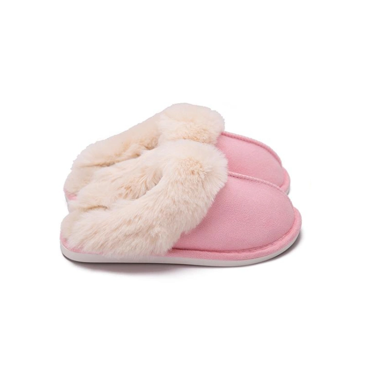 Amazon Hot Selling Classic Fluffy Soft Warm Slippers Women Faux Fur Cozy Winter Indoor Outdoor Household Shoes Mules Slippers