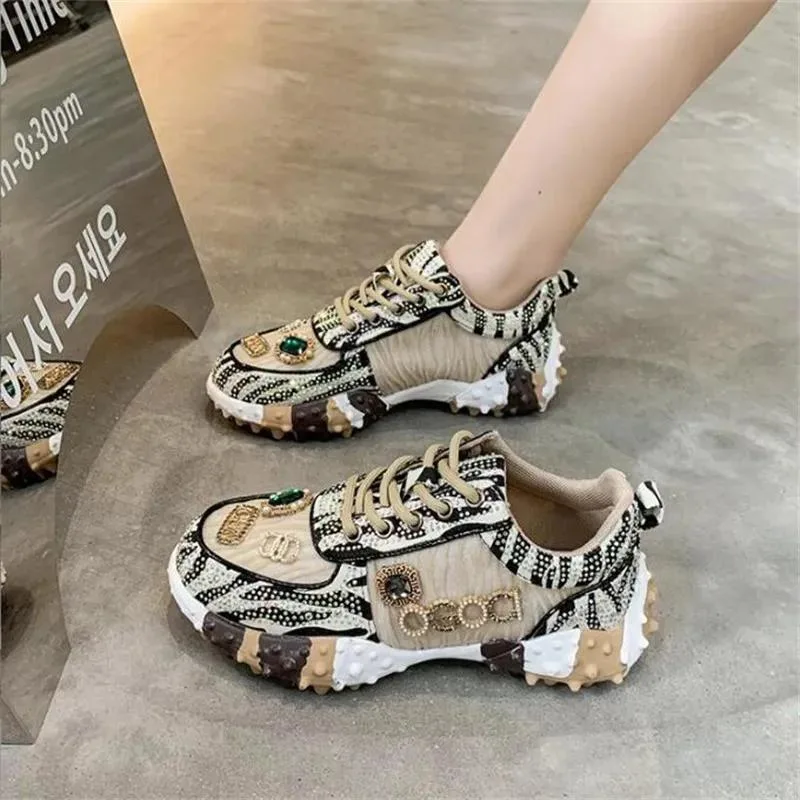 Hotsales 2023 New Style Autumn Woman Walking Shoes Fashion Sneakers Luxury Brand Platform Sports Casual Shoes Chunky Bowling Walking Shoes