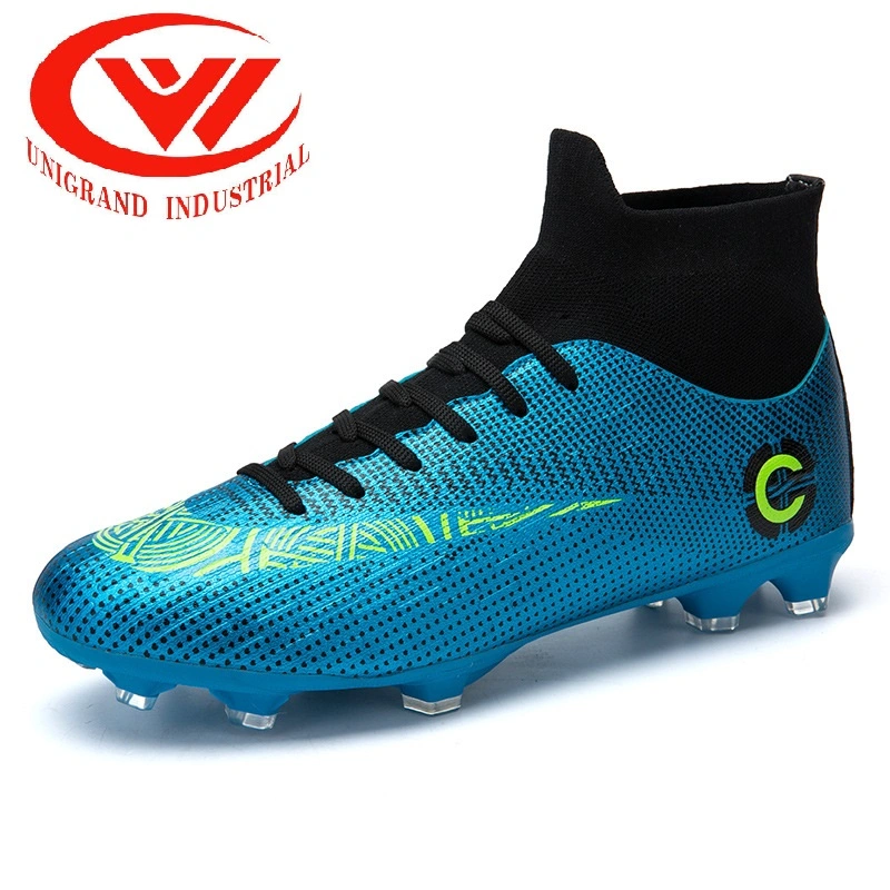 High Top Football Shoe Cover Foot Leather Top Spike Flat Training Shoes