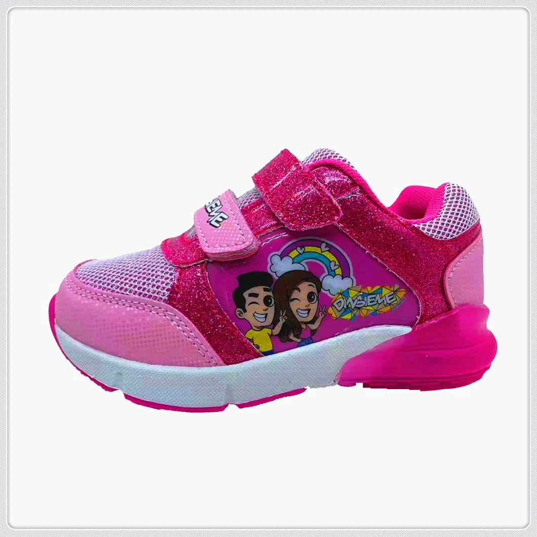 Fashion Latest Knitted Soft Breathable Cartoon Kids Sneakers Girls Children Casual Shoes