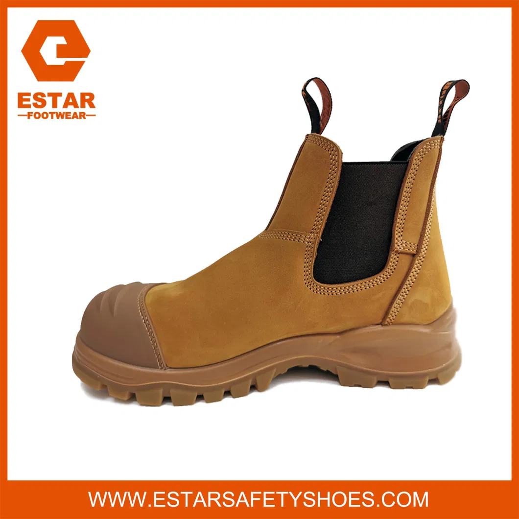 Elastic Sided Impact Absorbing PU Midsole Steel Toe Safety Shoes Sport