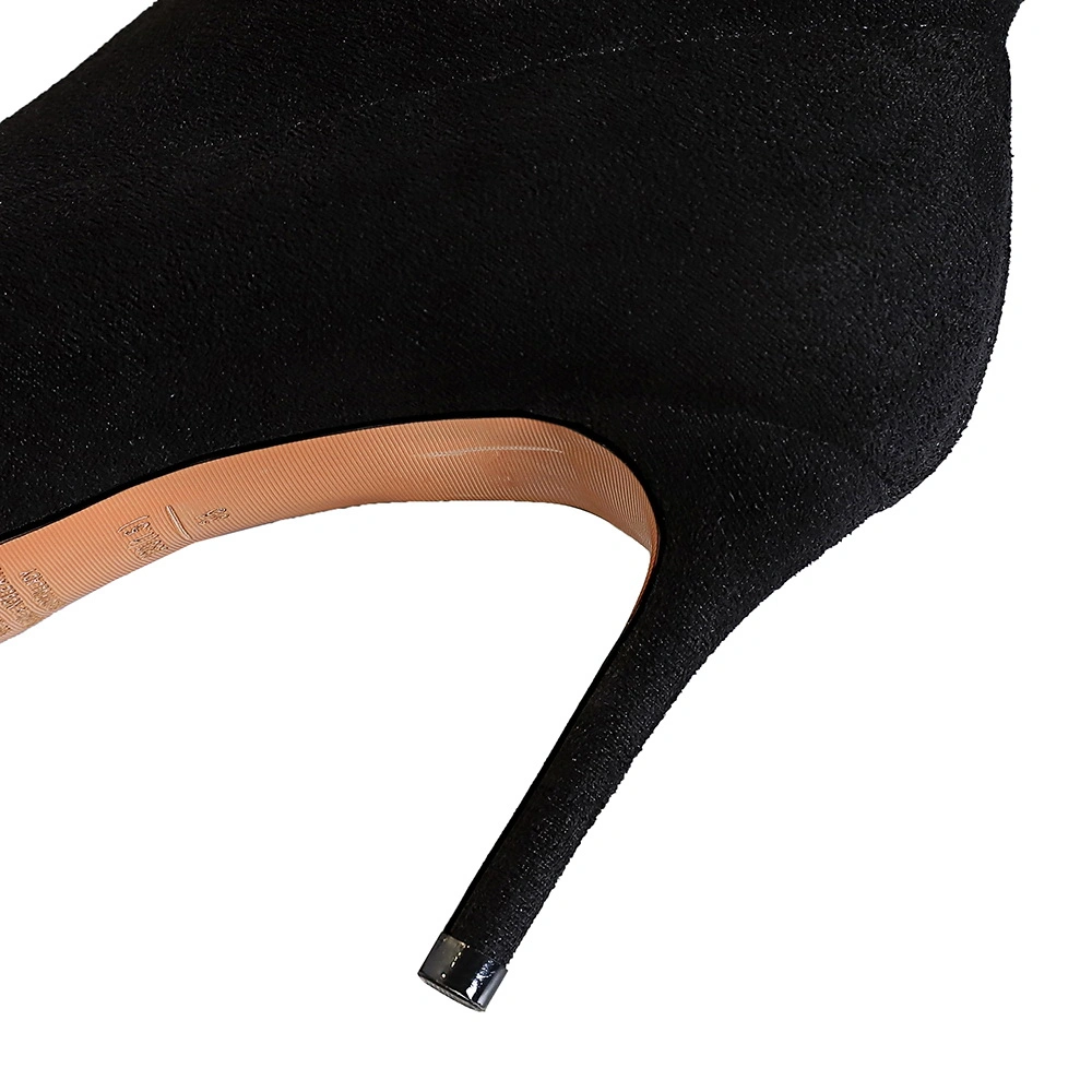 Stretching Suede Luxury Sexy Design Stiletto High Heel Over Knee Ladies Shoe