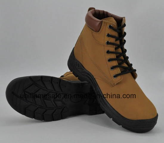 Split Suede Leather Upper Lace Safety Shoes Ufb053