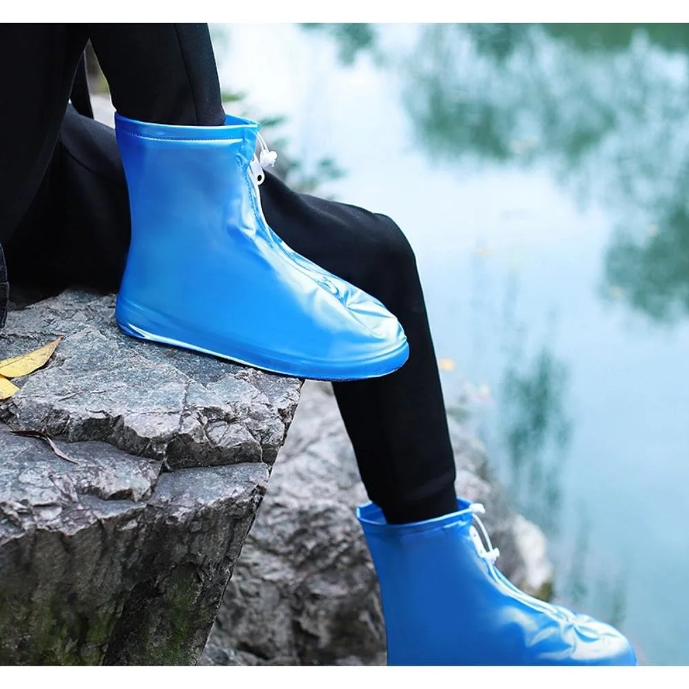 Reusable Ankle Length Rain Boots Anti-Slip Silicone Rain Shoe Cover Ci20348