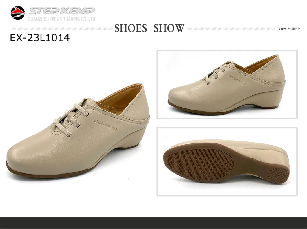 Handmade Leather Lace-up Women Comfort Casual Mom The Middle-Aged and Elderly Shoes Ex-23L1014