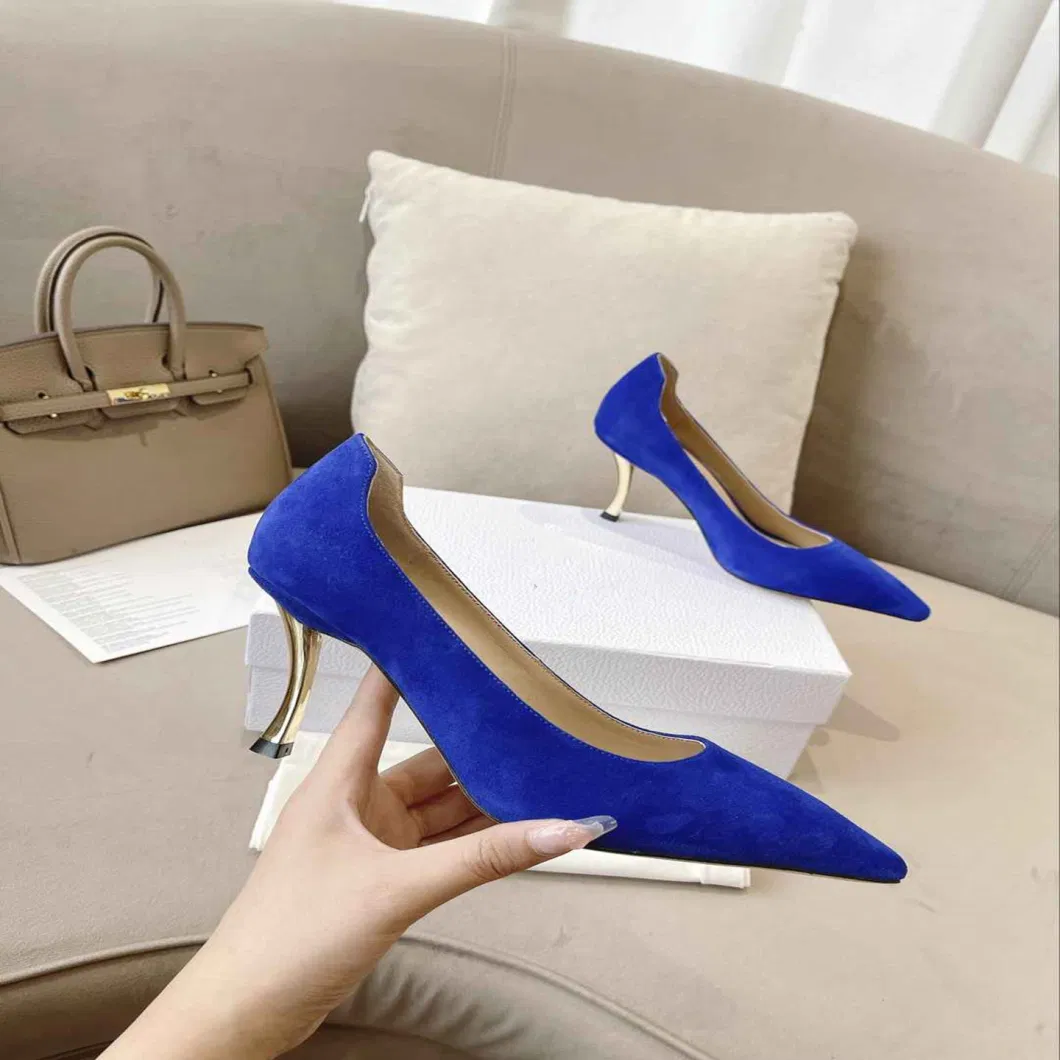 Thin Comfortable Fashion Temperament Patent Leather Sheep Skin Women High Heel Shoes