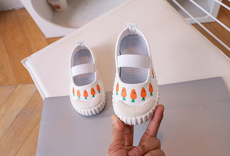 Girls&prime; Espadrilles 2024 Spring New School Dance Shoe Cover Feet Comfortable Soft Soled Small White Shoes 1 to 6 Years Old