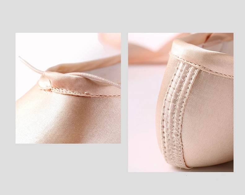 Hot Sale Girls Women Genuine Leather Dance Stretch Canvas Ballet Shoes