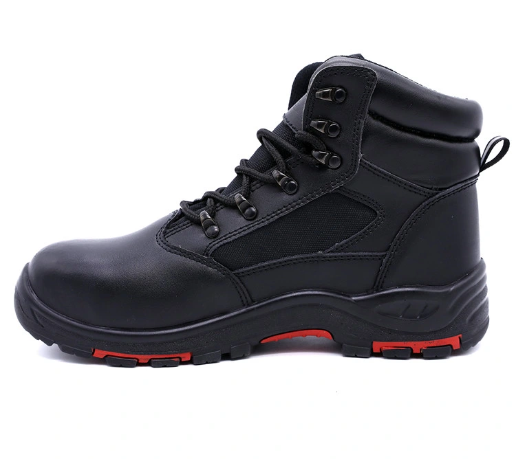 Dual-Density PU with Genuine Leather Safety Waterproof Shoes for Oil-Resistant Work Man