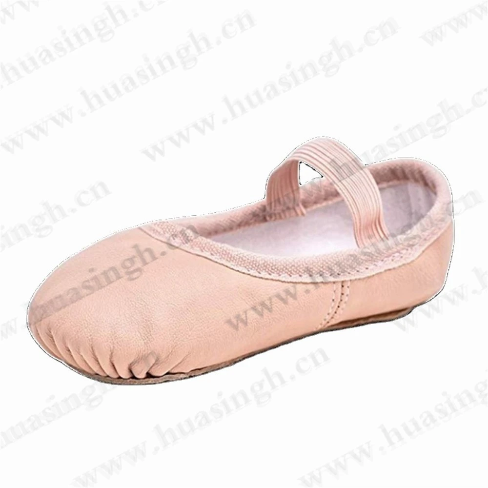 Gww, Many Colors Available Professional Training Ballet Shoe Wholesale Natural Cow Grain Leather Dance Shoe for Children Hsd001