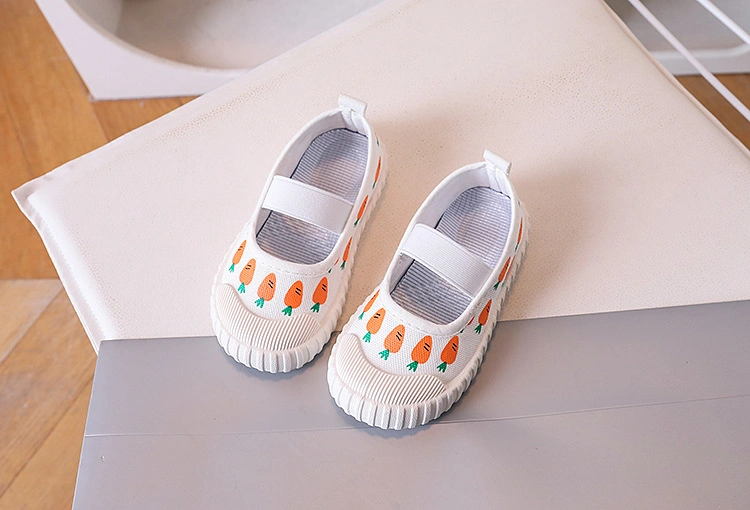 Girls&prime; Espadrilles 2024 Spring New School Dance Shoe Cover Feet Comfortable Soft Soled Small White Shoes 1 to 6 Years Old