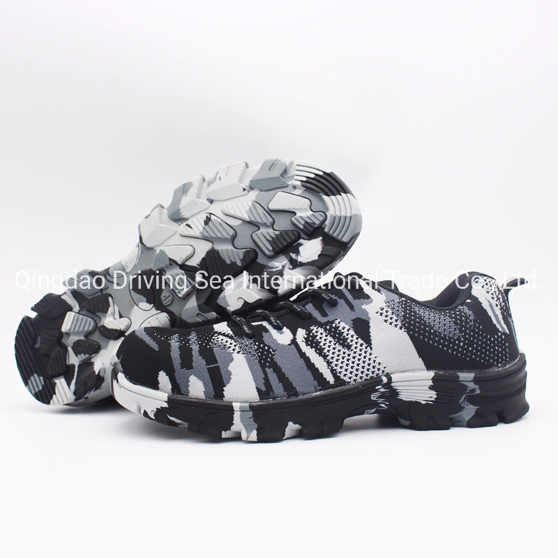 Discount New Design Fliying Knit Safety Shoes with Rubber Outsole