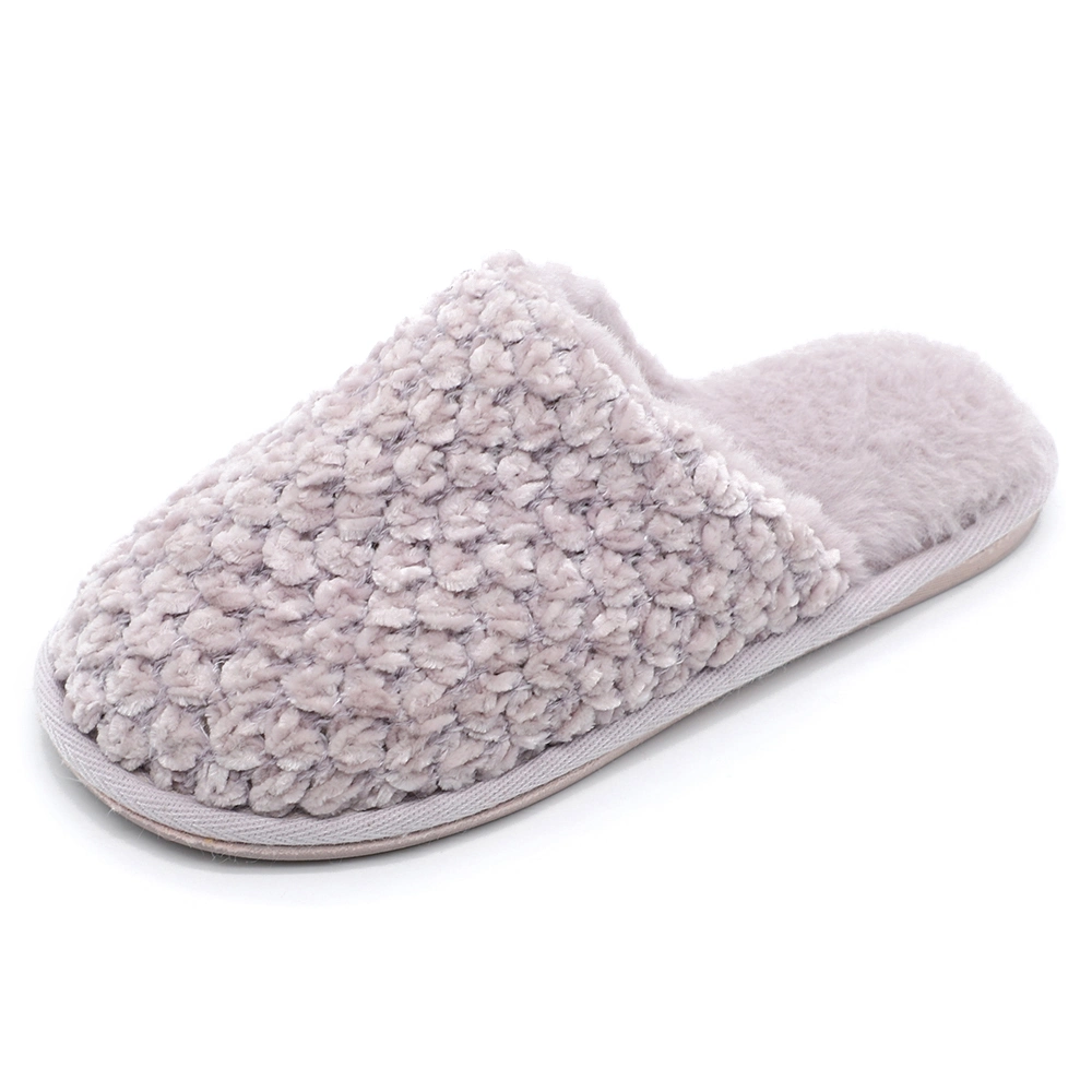 Sherpa Soft Fur Soft Sole Indoor Use Chunky Knit Women Mules Slippers