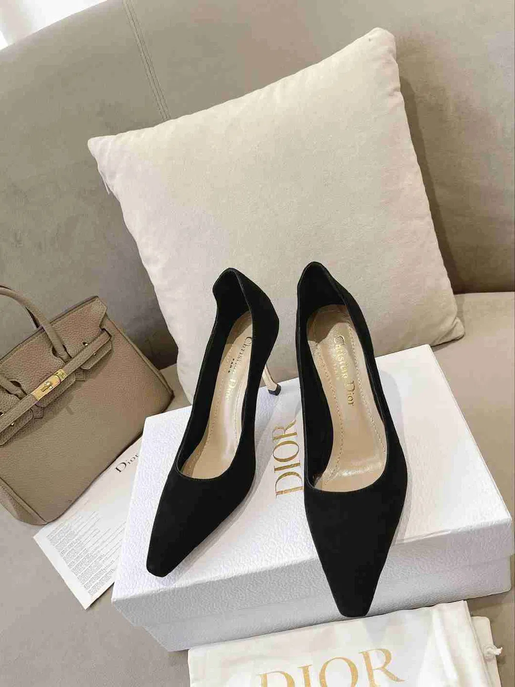 Thin Comfortable Fashion Temperament Patent Leather Sheep Skin Women High Heel Shoes