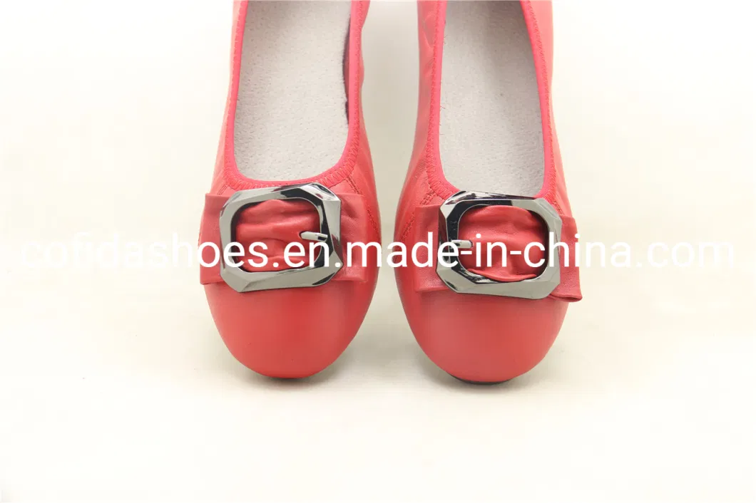 Newest Fashion Soft Leather Flat Ballerina Lady Shoes