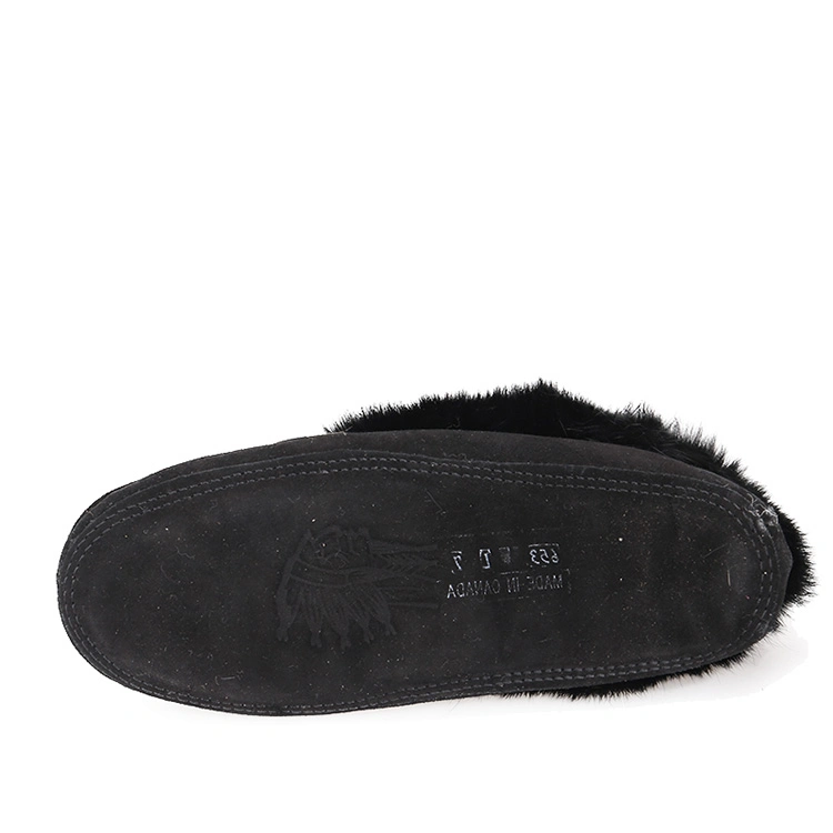 High Quality 100% Real Wool Rabbit Fur Winter Indoor Slipper Moccasin