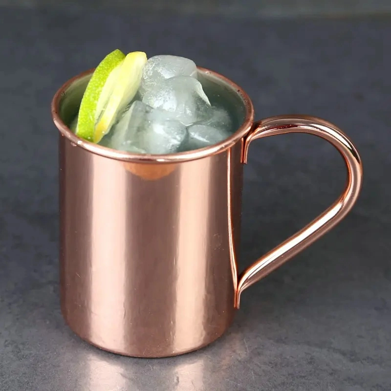 Hot Sell Stainless Steel Custom Engraved Hammer Point Plain Copper Moscow Mule Metal Beer Mule Mug with Handle Grip