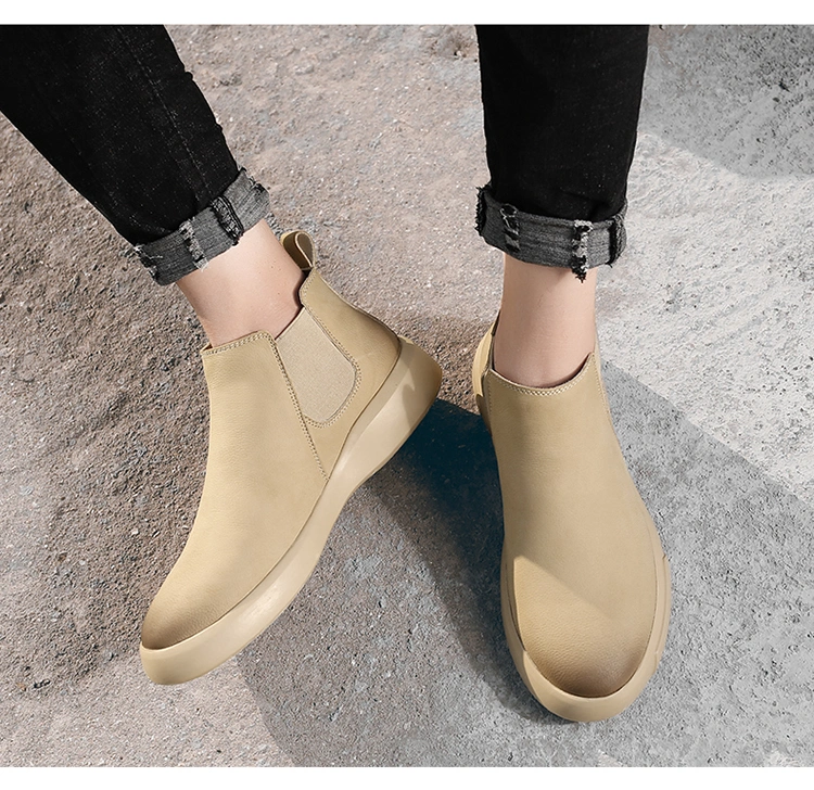 Zonxanspring Winter Elegant Chelsea Boots Leather Men Shoes Size 39-48 Slip-on Dress Formal Boots Model Fashion Show