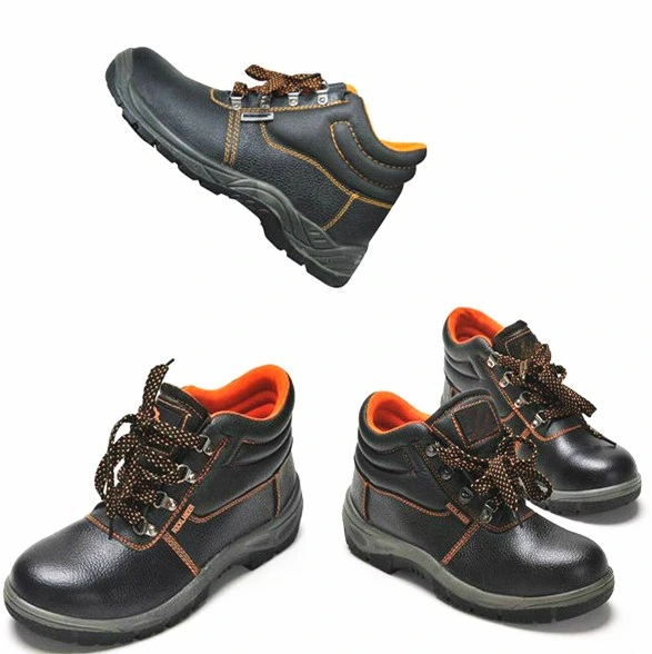 Cow Genuine Leather Safety Shoes with Steel Toe Working Boots in Guangzhou