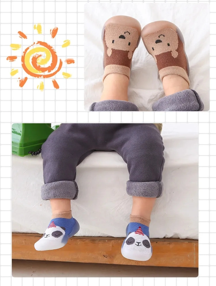 2023 New Fashion 0-4 Years Animal Design Baby Casual Indoor Socks Shoes Non-Slip Soft Bottom Cartoon Pattern Factory Direct Sales