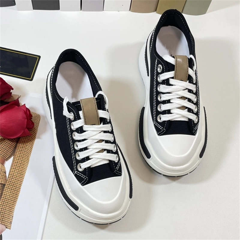 Designer Shoe Stylish Canvas Thick Sole Women Walking Style Leisure Wear Comfortable Lady Ins Hot Sneakers Female Girls Shoes