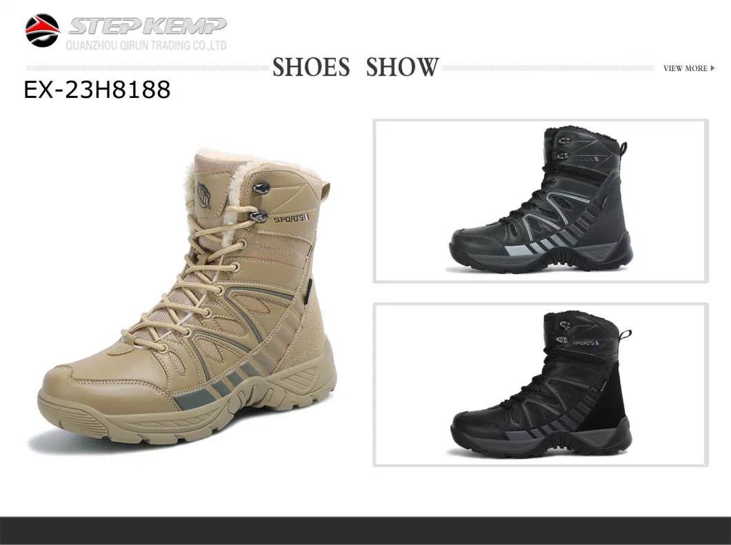 Leather Upper Anti Slip Rubber Sole Steel Toe Outdoor Training Desert Hiking Shoes Ex-23h8188