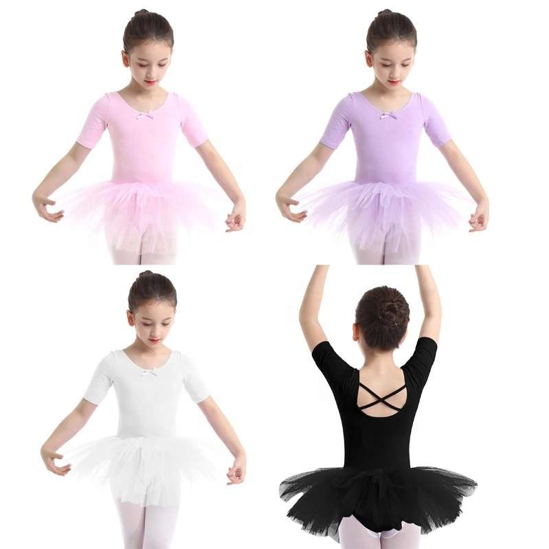 Dance Leotard Skirt Cutout Back Ballet Dance Tutu Dress Gymnastics Dancewear Costumes