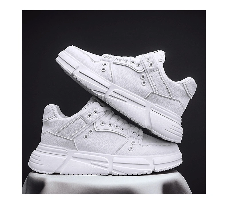 Elegant PU Breathable Mens Sneakers Shoes Fashion Designer Athletic Sports Shoes with Soft Thick Sole Comfort Leisure Shoes Outdoor Running Casual Shoes