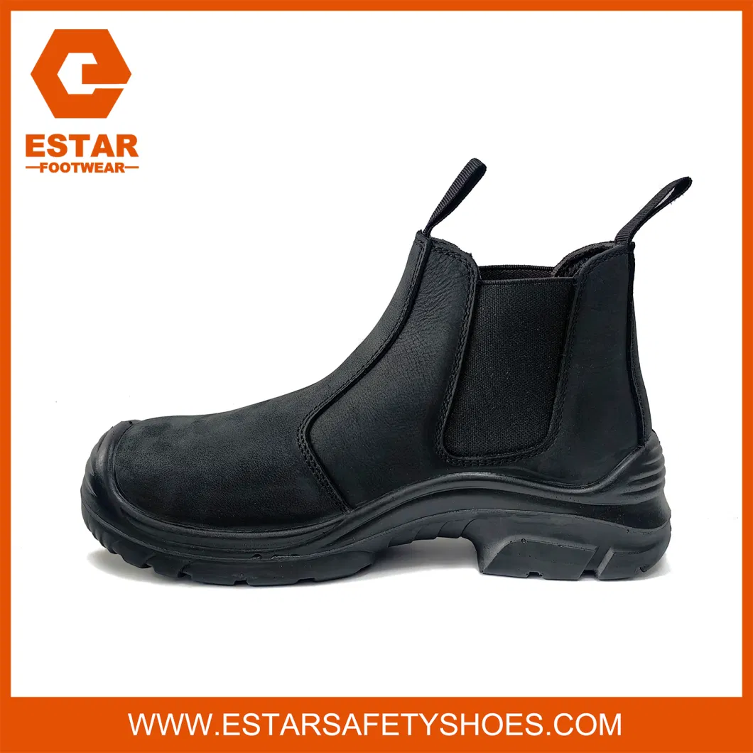 Elastic Sided Impact Absorbing PU Midsole Steel Toe Safety Shoes Sport