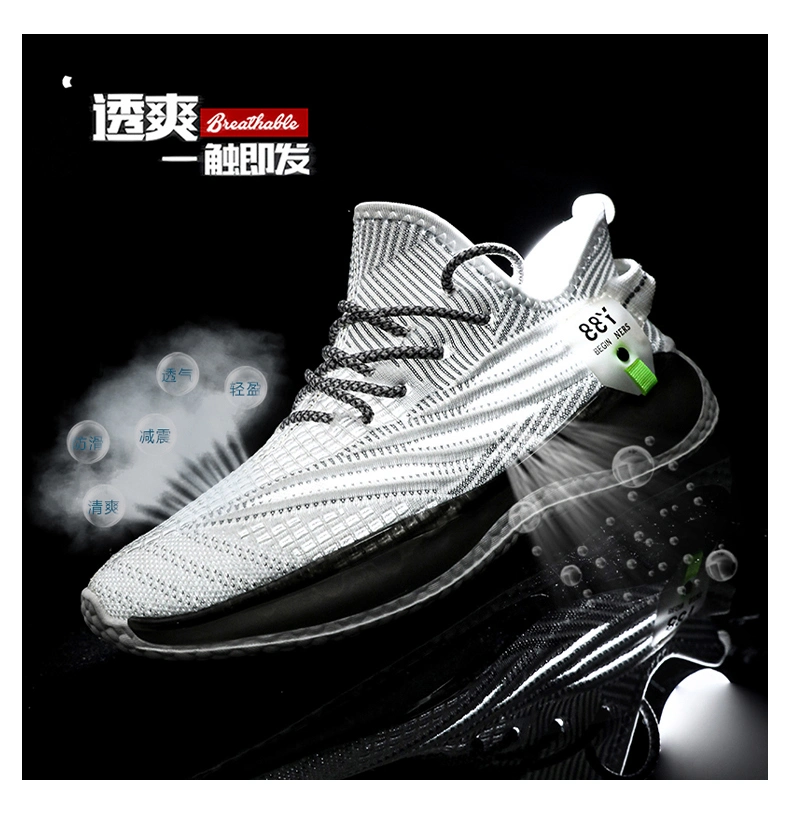 Summer New Flying Woven Leisure Sports Shoes Breathable Mesh Jogging Men&prime; S Shoes