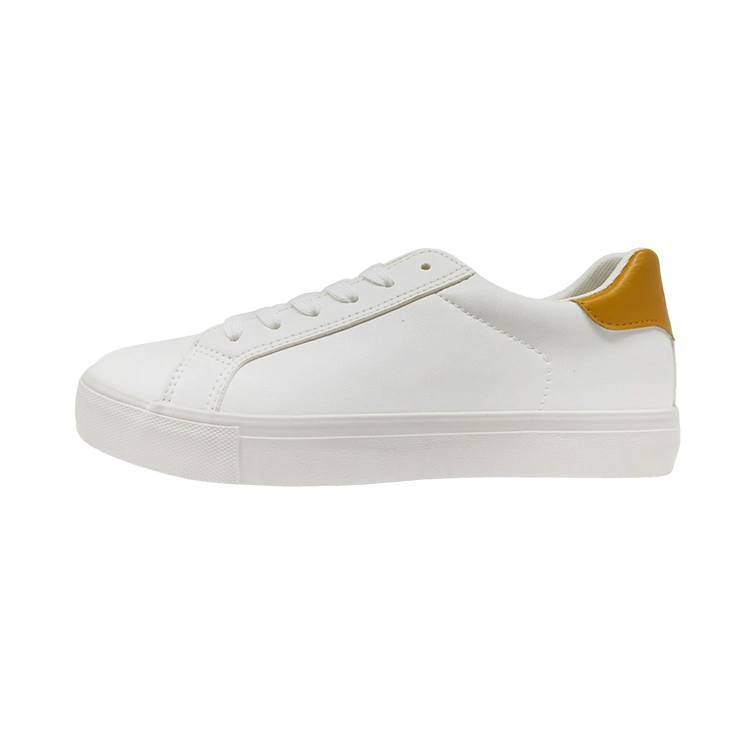 Cheap White Trainers Sport PU Upper Sole Trendy White Sneakers Vulcanized Shoes