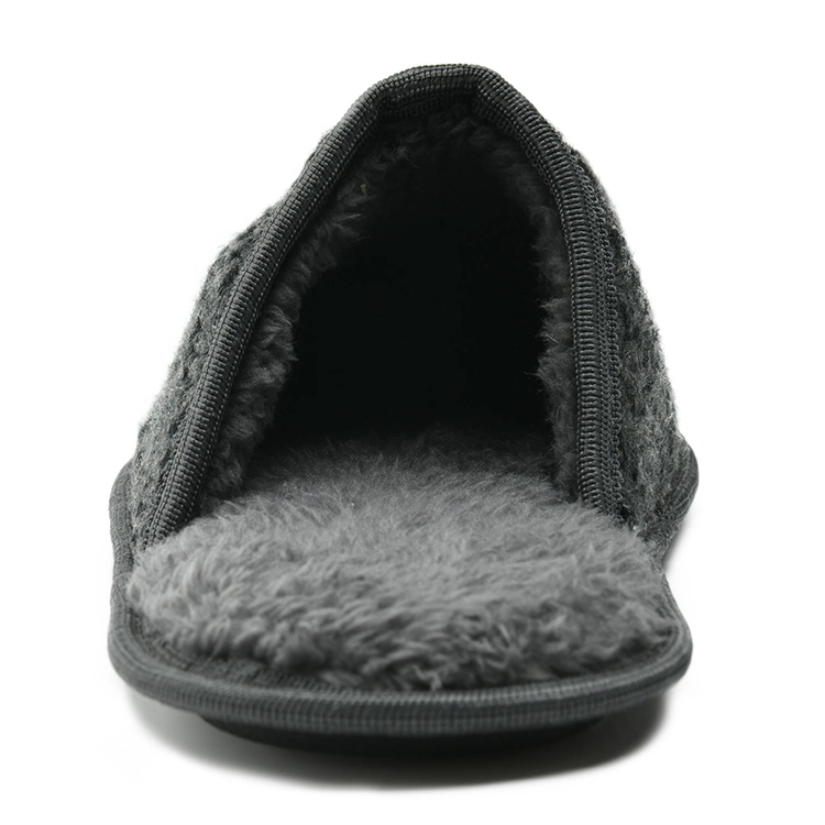 Warm Indoor Winter OEM Male Cable Knit Mules Home Slippers for Men