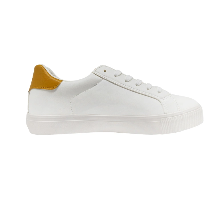 Cheap White Trainers Sport PU Upper Sole Trendy White Sneakers Vulcanized Shoes