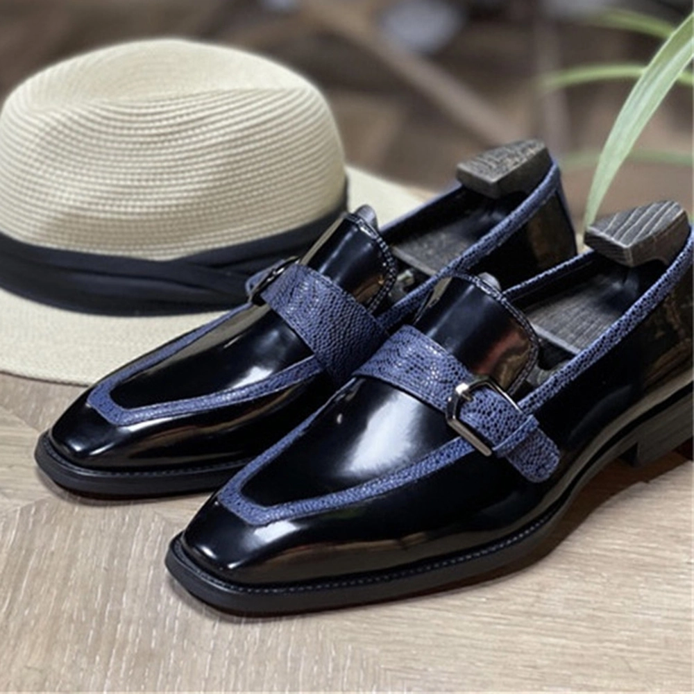 37--48 New Trendy Men&prime;s Leather Casual Shoes High-End Men Cow Leather Slip-on Loafers Genuine Leather Dress Shoes