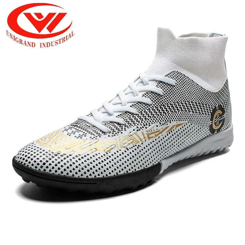 High Top Football Shoe Cover Foot Leather Top Spike Flat Training Shoes