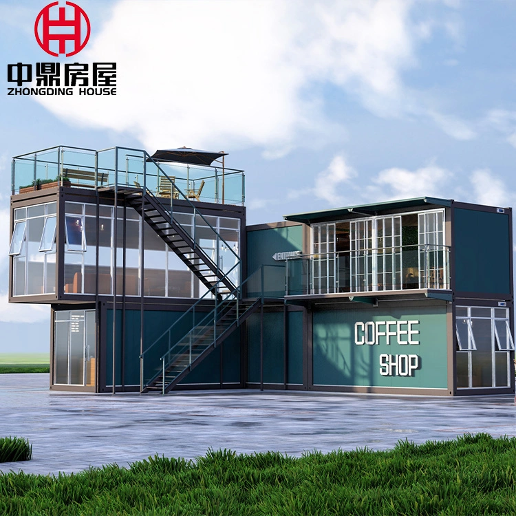 Prefab Container House Apartment Office Family Business Prefabricated Steel Structure Coffee Shop Wooden Style