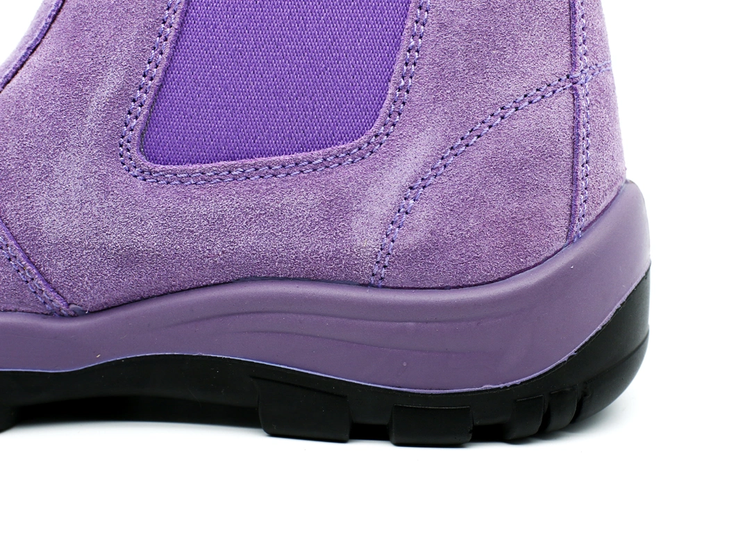 Purple Elastic Pull Tab Work Safety Boot Shoes