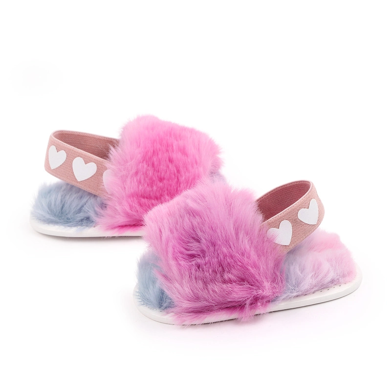 New Style Plush Slip-on Baby Casual Shoes Indoor for Girls Boys Sandals Elastic Band Slippers