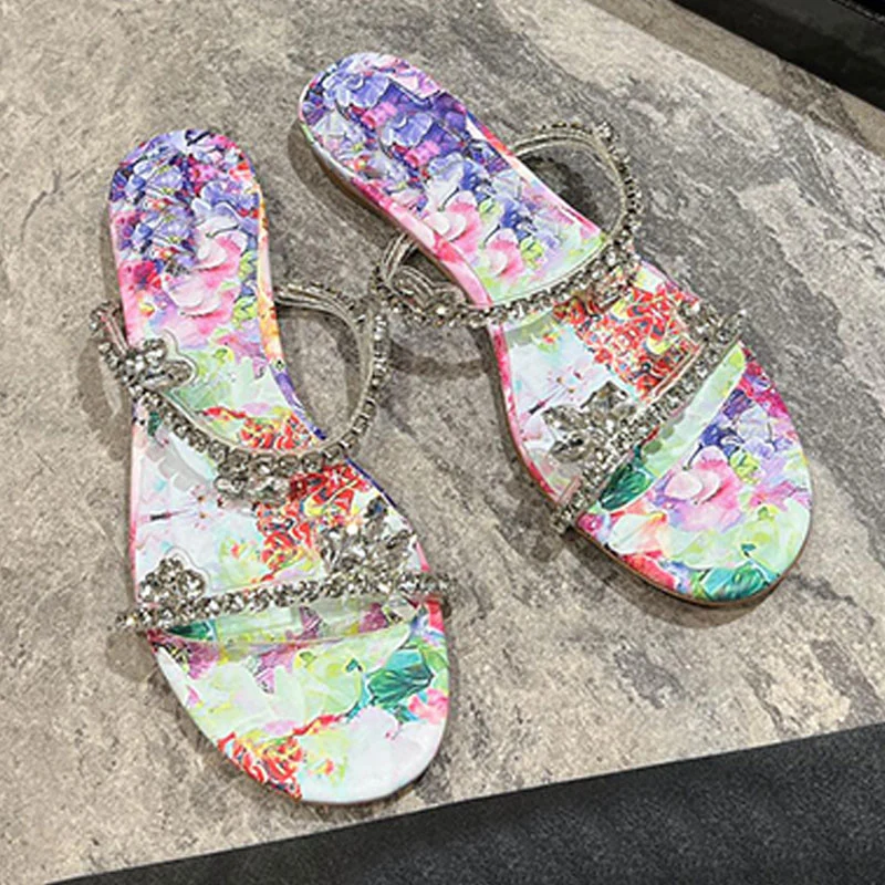 Floral Silk Sandals Designer Sandals Women Round Toe Print Bow 10cm Stiletto Heels Slips on Fashion Slides Leather Summer Party Dress Luxury Queen Evening Shoes