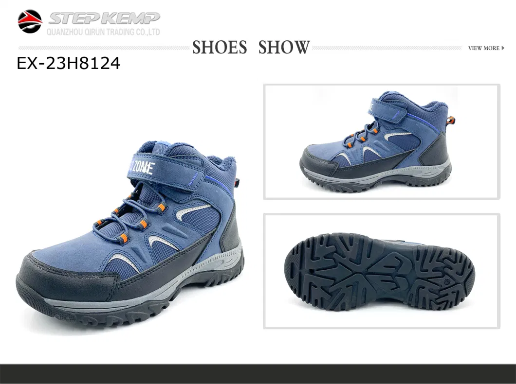 Boys Dark Blue Outdoor Trekking Walking Climbing Running Ankle Boots Shoes Ex-23h8124