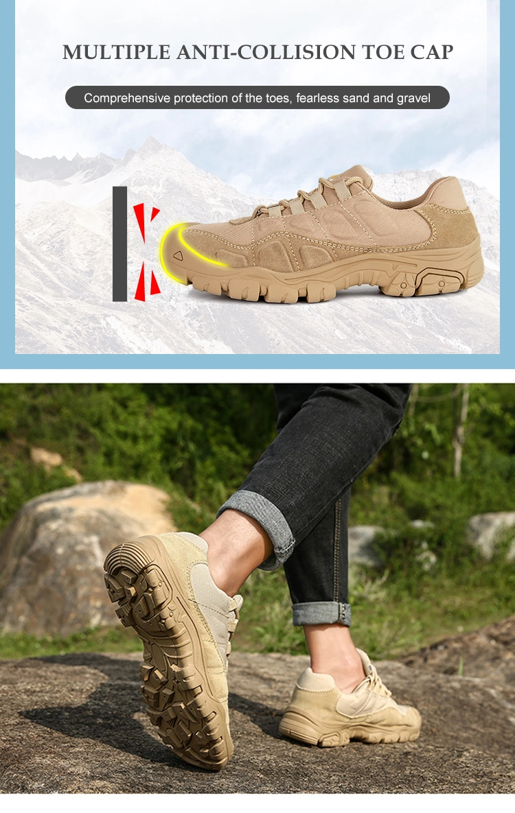 Outdoor Sneakers Shoes Men&prime;s Waterproof Hiking Shoes Suede Leather Breathable Lightweight Walking Shoes Wholesale