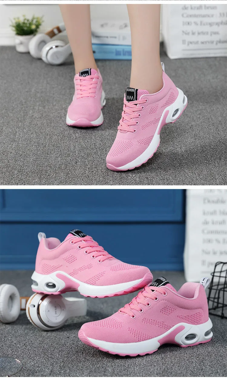 Custom Female Platform Sneakers Fashion Knitted Casual Sports Shoes Cushioning Breathable Lightweight Fitness Running Shoes for Women